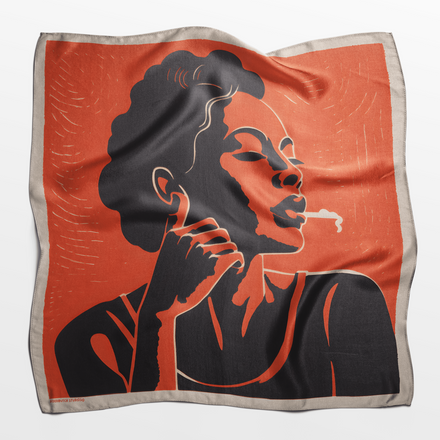 "Smoke Break" Silk Twill Scarf